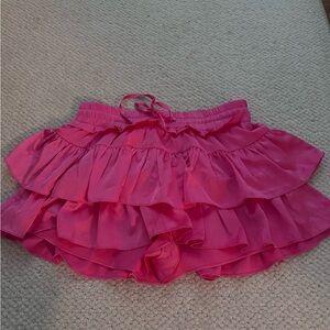 Pink ruffle skirt